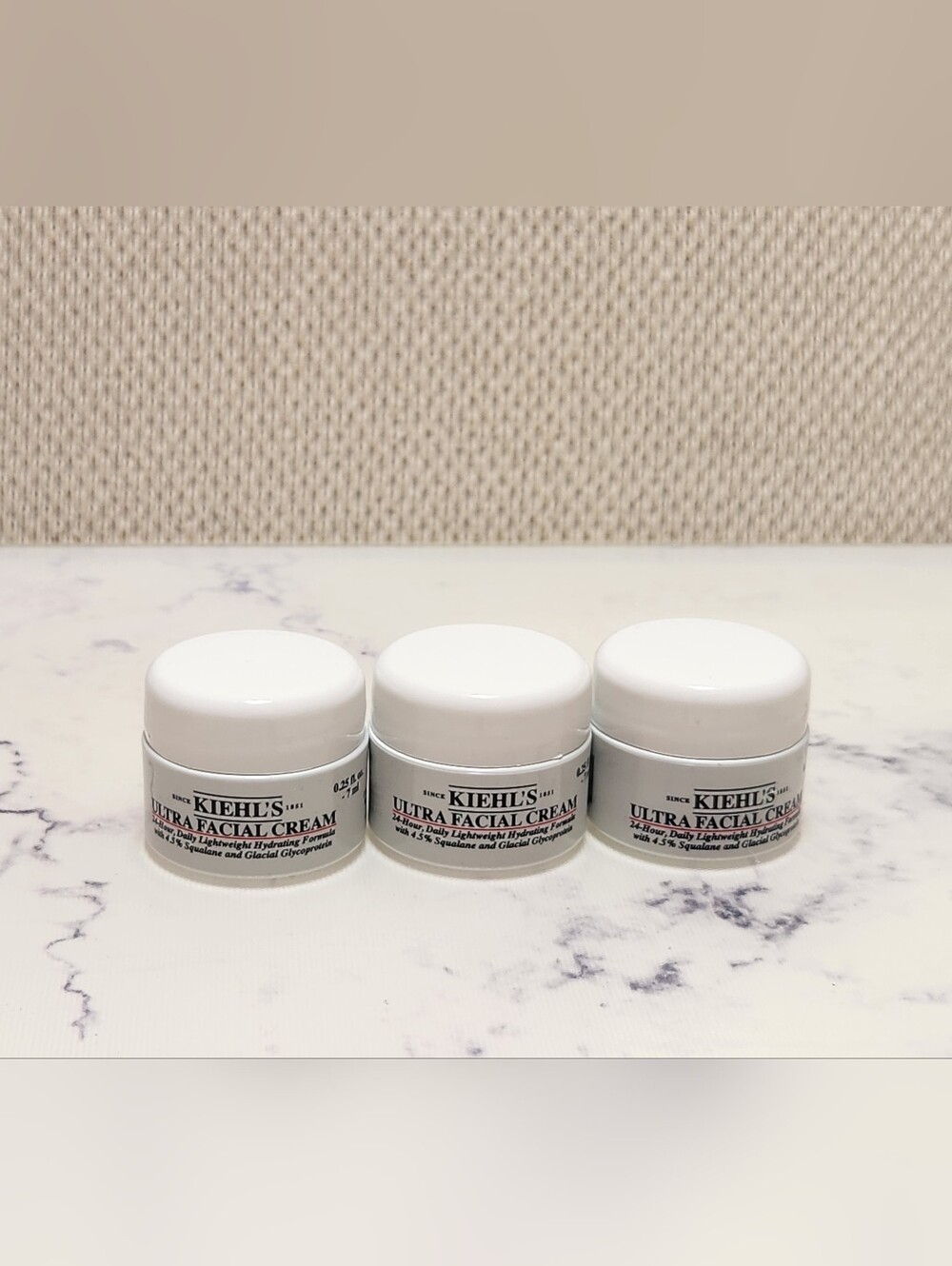 3 Kiehl's Ultra Facial Cream Mini Travel Size 0.25oz